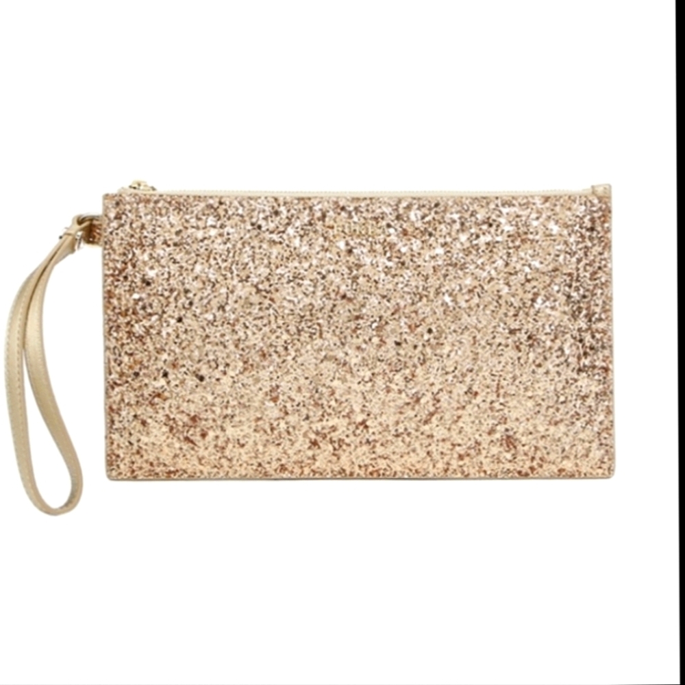 Furla Babylon XL Gold Glitter Clutch ~ Like New! - Picture 3 of 11